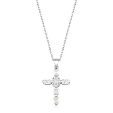Imagem de Colar com Pingente Cruz Cravejado De Prata 925 - DR Joias