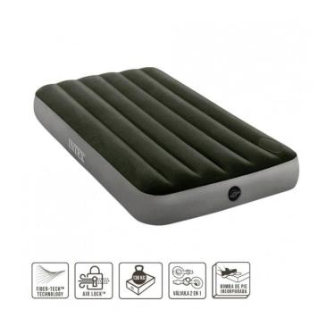 Imagem de Colchão Inflável Dura Beam Solteiro Downy Com Bomba De Pé Intex-Unissex