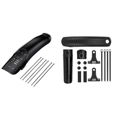 Imagem de Conjunto de paralamas dianteiro e traseiro para bicicleta de estrada, com sistema de liberação rápida, leves e ajustáveis, para proteção contra respingos.