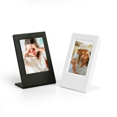 Imagem de Orga'Neat Molduras para Instax Mini Film com estojo de armazenamento de fotos (branco, preto, pacote com 2)