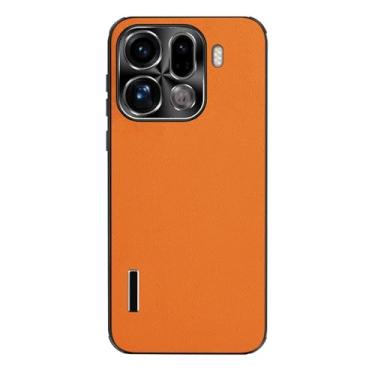 Imagem de HAOMRIYL Capa para Oppo Find X9/X9pro, cobertura completa de proteção de lente de couro fino borda de dissipação de calor capa anti-queda, laranja, X9Pro