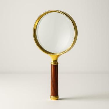 Imagem de Lupa de Mão 90mm com Cabo Imitando Madeira – Ampliador de Leitura, Detalhes, Estudos e Inspeções