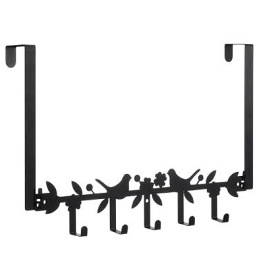 Imagem de AceOrbit Ganchos acima da porta, suporte de parede, suporte de toalha, organizador de porta com 5 ganchos, casa de fazenda, rústico, kawaii, decoração para quarto, toalha de banheiro, chapéu, roupas