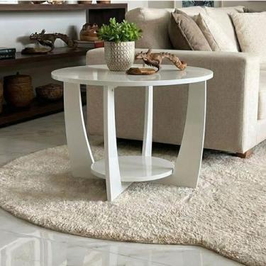 Imagem de Mesa de Centro Sala de Estar Canadá com Base Clássica Curva Off White 