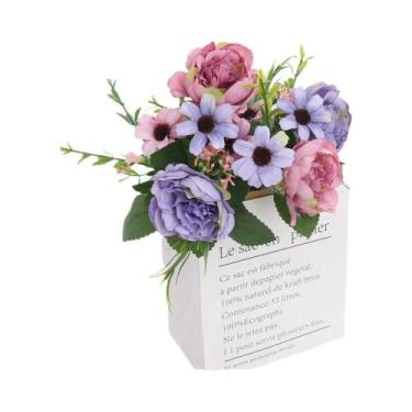 Imagem de Buquê De Flores De Peônia Artificial Para Casamento Decoração De Mesa 