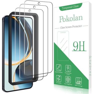 Imagem de Pokolan Pacote com 3 protetores de tela para Samsung Galaxy S25 Edge, película de vidro temperado antiespião, moldura de alinhamento, fácil instalação, antiarranhões, compatível com capas