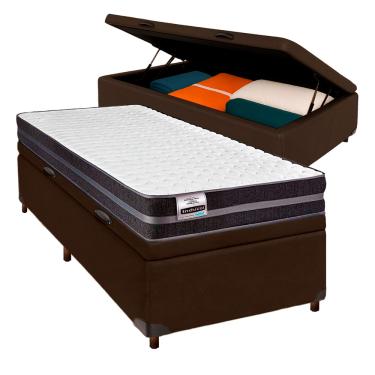 Imagem de Cama Box Bau Blindado Solteiro + Colchão Molas Ultralastic Bogota Inducol