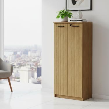 Imagem de Armário para Escritório 2 Portas com Chave ME4198 Tecno Mobili - Amendoa