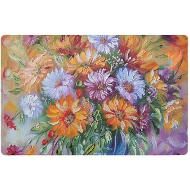 Imagem de TSENQUE Tapete de porta de vaso de flores colorido personalizado para entrada interna e outono tapete de boas-vindas tapete externo absorvente lavável tapetes de entrada para dentro de casa 81 cm x 50