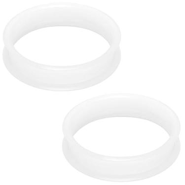 Imagem de Gadeaila Kit de alargadores de orelha de silicone sólido de plástico espesso transparente - Conjunto de alargador de orelha preto de 50 mm para mulheres e homens, 6mm, Plástico Borracha Silicone, Não