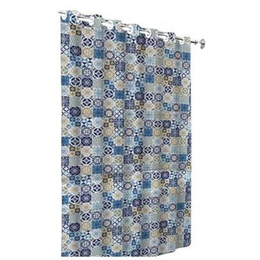 Imagem de Cortina de Box Banheiro PVC com Ilhós Antimofo Resistente Impermeável Várias Estampas cortina banheiro para Uso Diário Residencial ou Comercial com Boa Vedação e Privacidade(Lisboa C/Ilhos)