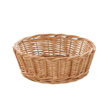 Imagem de JLKIMZVO Cesta de vime tecida à mão, armazenamento de alimentos de vime natural para cozinha e sala de estar, tigela decorativa de nozes