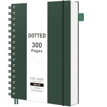 Imagem de RETTACY Caderno De Anotações Com Marcadores, 300 Páginas, Tamanho Médio A5 (14 Cm X 20 Cm), Papel Grosso 100 G/M², Capa Plástico Flexível, Encadernação Espiral, Para Diário, Planejamento E Acompanha