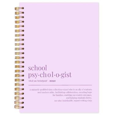 Imagem de Yhtrg Cadernos espirais roxos para psicólogos escolares, presentes de psicologia universitária, diários de definição de psicólogo escolar para escrever, 14 x 21 cm