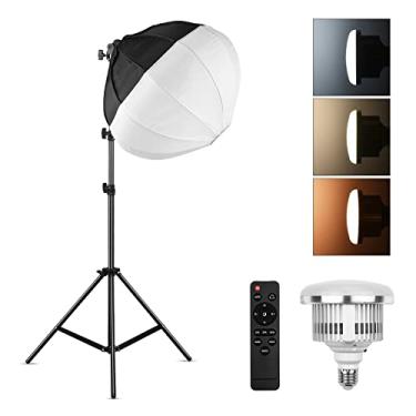 Imagem de Kit de Iluminação Softbox Lantern para Fotografia com Colapsível Lâmpada LED 85W 3000K-6500K Controle Remoto e Tripé Metal Ajustável Estúdio Transmissão ao Vivo