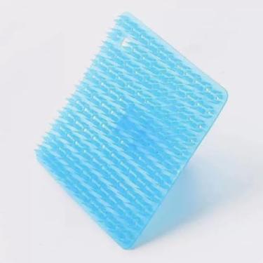 Imagem de Escovas de vegetais - 1 escova multifuncional de limpeza de frutas e vegetais, ferramenta de cozinha dobrável segura para alimentos, azul