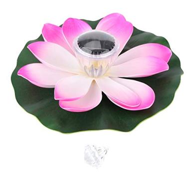 Imagem de Estink Luzes Flutuantes da Piscina Luzes de Lagoa Flutuante Movidas a Energia Lâmpada Flutuante Led Led 7 Flutuantes de Flores de para Decoração de Fonte (Rosa)