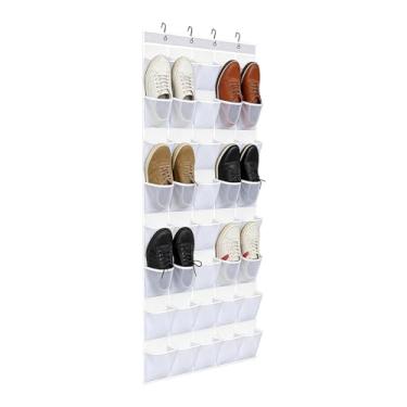 Imagem de Organizador De Sapatos De Porta | Armazenamento Com 40 Bolsos E Ganchos - Suporte de Sapatos de Grande Capacidade para Porta,Para Quarto Casa de Banho Berçário Apartamento Sapatilhas