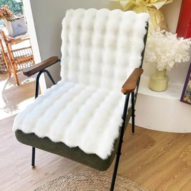 Imagem de Yadlan Almofadas reclináveis de pele sintética de pelúcia, almofadas macias para cadeira de escritório, confortáveis para cadeira de jantar, cadeira de balanço, capas de assento para janela de sacada