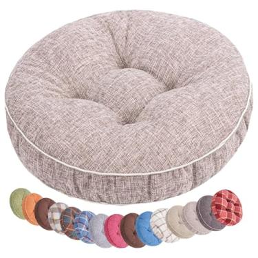 Imagem de Yadlan Almofadas redondas para cadeiras internas e externas 40.6 cm/45.7 cm/50.8 cm, almofada de assento redonda acolchoada de 8 cm de espessura, almofadas de cadeiras grossas para jantar, almofadas