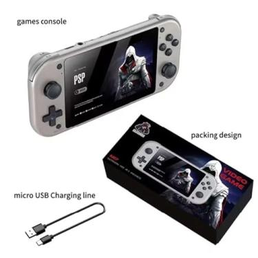 Imagem de Console de jogo M17 64G e 128G portátil com 20.000 jogos integrados, console de jogo retrô LINUX de 4,3 polegadas.
