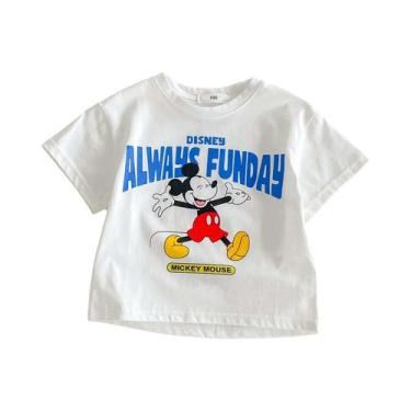 Imagem de Camiseta De Manga Curta Disney Mickey Mouse Para Meninos, Verão, Solta