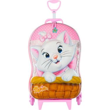 Imagem de Mochila de Rodinhas Gata Marie Escolar Infantil 3D Meninas - Diplomata