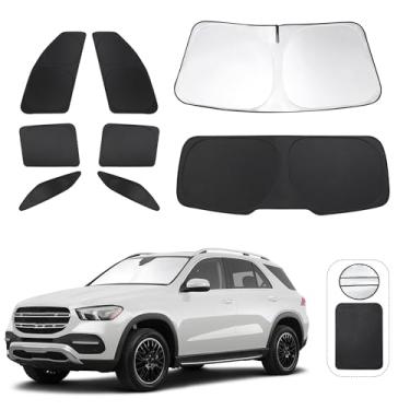 Imagem de TINGLU Persianas de janela para Mercedes Benz GLE 350 450 2020-2024 Acessórios Lado do carro Janelas completas Para-brisa Triangular Traseiro Para-brisa Sol Raios UV e Proteção de Privacidade para