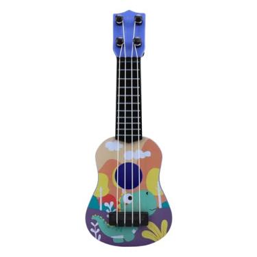 Imagem de SPYMINNPOO Ukulele Infantil, Instrumento Musical de Brinquedo Jogável de Desenho Animado Com Cravelhas e Alça de Guitarra para Meninos e Meninas (Verde)