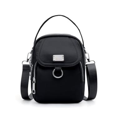 Imagem de Bolsas transversais para mulheres, pequenas, resistentes à água, vários bolsos para viagens, compras, trabalho, Preto