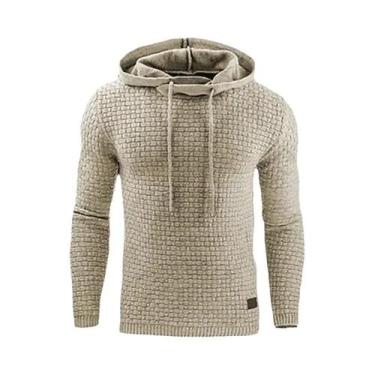 Imagem de Moletom Casual Oversize Quente Em Cor Sólida Com Zíper Para Homens E M