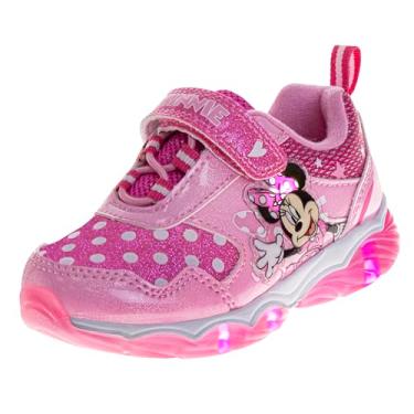 Imagem de Minnie Mouse Frozen Encanto Tênis Casual Lona – Crianças Meninas Anna Elsa Maribel Personagem Slipon Sapatos (Tamanhos 6-12 Infantil - Criança Pequena), Cinza, rosa, 6 Toddler