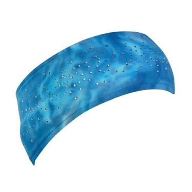 Imagem de menolana Faixa de cabeça para patinação artística, absorvente de suor, protetora e térmica, multifuncional, ideal para exercícios, futebol, academia e esportes, Oceano Azul