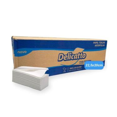 Imagem de Papel toalha interfolha delicatto 22,5x20 100% celulose 4800un