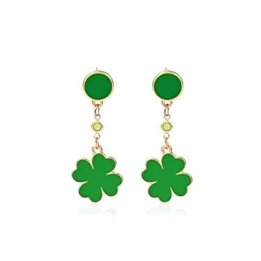 Imagem de LKingel Brincos de Dia de São Patrício para mulheres, ferradura, chapéu verde, trevo, pingente, brincos irlandeses, trevo verde, boa sorte, acessórios para decoração de dia de São Patrício, joias