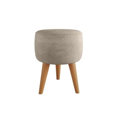 Imagem de Puff Redondo Apoio Os Pés Banqueta Decorativa(SUEDE BEGE)