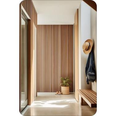 Imagem de Espelho decorativo retangular 40cmx25cm moderno luxo sala quarto banhe