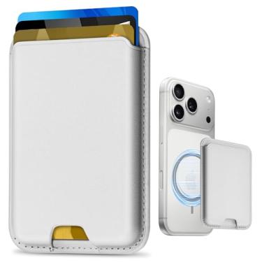 Imagem de Ababuli Porta-cartões de celular, carteira de couro fina magnética para iPhone Series 17/16/15/14/13/12 Pro/Promax e para Magsafe, capa magnética com bloqueio de RFID, suporte de cartão de crédito