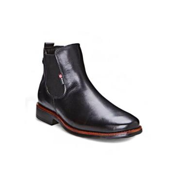 Imagem de Bota Chelsea Masculina Preta Em Couro Legítimo Vegetal Amarok, 41