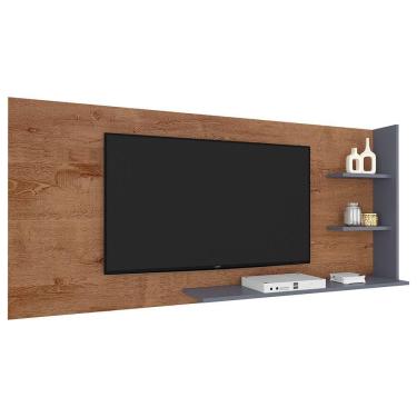 Imagem de Painel Rio De Janeiro Mdp 3 Prateleiras Atualle Móveis Freijó Rústico/grafite Fosco