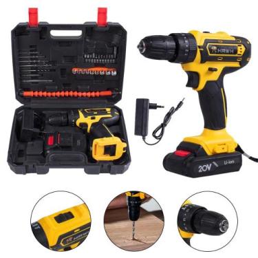 Imagem de Parafusadeira e Furadeira de Impacto Hawk HW1046I 20V  Bateria Lítio