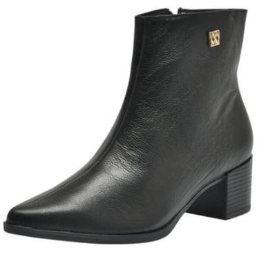 Imagem de Bota Feminina Salto Bloco Conforto Couro Elegante Via Marte-Feminino