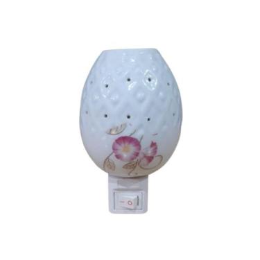 Imagem de Mini Abajur De Tomada Luminária De Cerâmica Bivolt Difusor Cor:Rosa Pe