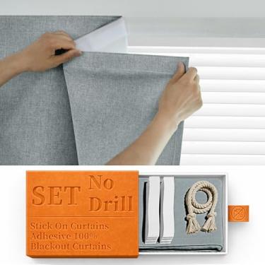 Imagem de Cortina de porta francesa 100% blackout - Cortina de janela de porta com isolamento térmico de privacidade para painel de luz lateral Tricia frontal de pátio, L63 x C 182 cm, 1 painel, cinza claro