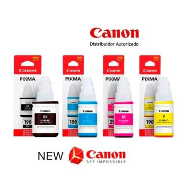 Imagem de Kit 4 Tintas Genuíno Canon Gl-190 Impressora G2100, G1100, G3100, G3102, G4100,G3110,G3111,G4110,G4111
