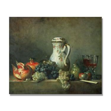 Imagem de NHLDZYH Vintage Fruta Ainda Vida Tela Retro Frutas Motivo Estilo Country Decoração de Parede para Cozinha e Sala de Jantar. A21. 60 x 72 cm. Apenas Tela