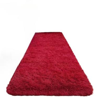 Imagem de Tapete Passadeira 2,00 x 0,60 Corredor Quarto Sala Beira de Cama Felpudo Peludo(Bordô)