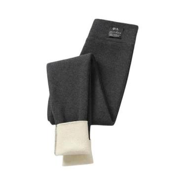 Imagem de Leggings Térmicas Grossas De Cintura Alta Para Mulheres, Calças Pretas