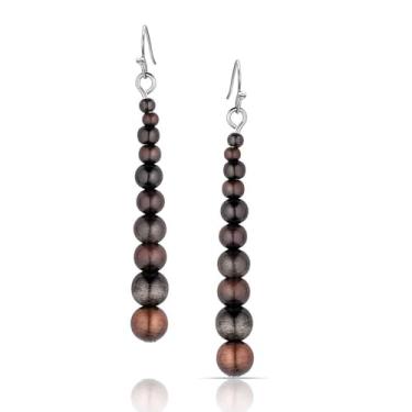 Imagem de Montana Silversmiths Brincos de contas de ardósia em branco, Metais, Sem pedra preciosa