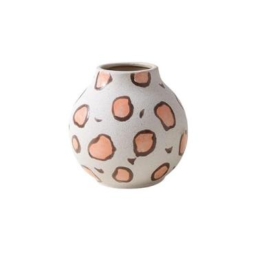 Imagem de URGDWEKJY Vaso simples e versátil, vasos verdes de cerâmica, mesas de centro decorativas, decorações de mesa, arranjos de flores nórdicos modernos, vasos de flores criativos (2150 rosa)